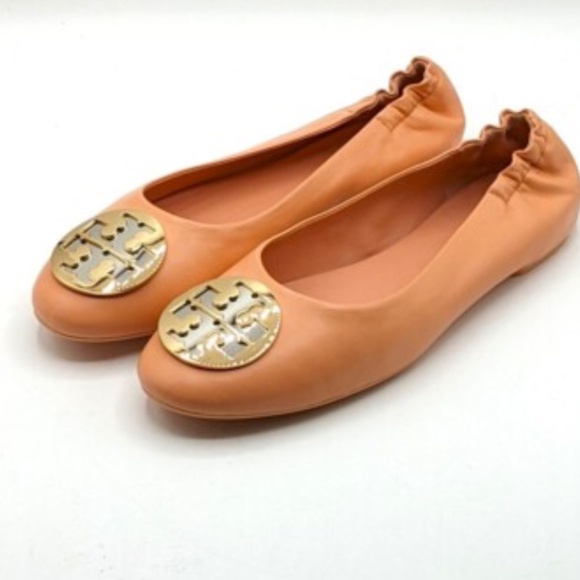 Tory Burch Claire Ballet Women's Flat Leather Shoes (Sweet Tooth / Gold) Size 6. - Picture 4 of 10
